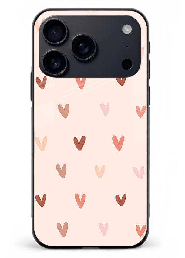 Cute Heart Pattern cute pastel heart pattern iphone 18 pro max glass back cover