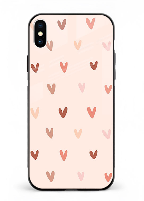 Cute Heart Pattern cute pastel heart pattern iphone xs max glass back cover