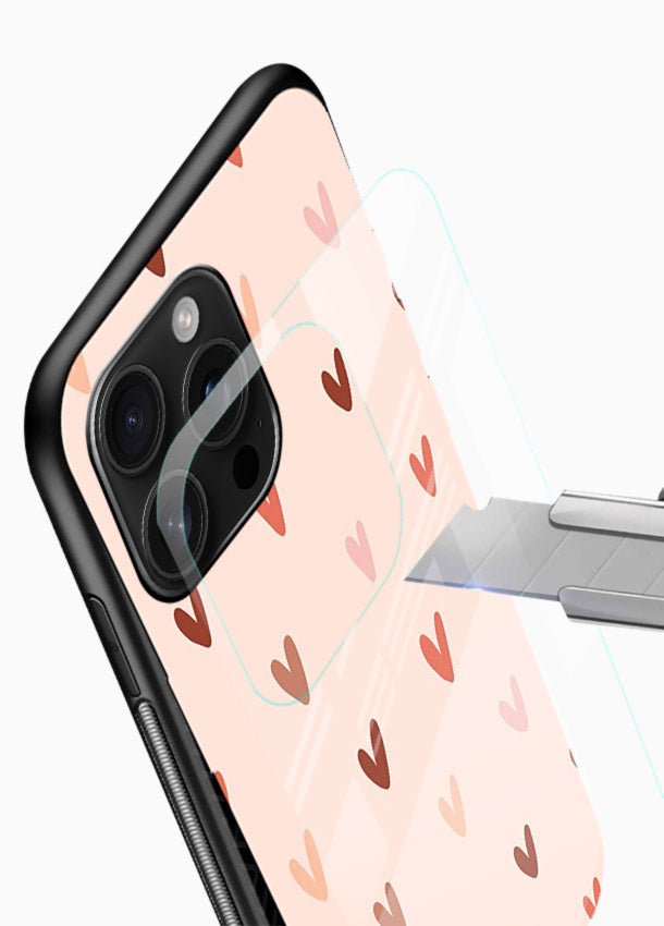 Cute Heart Pattern cute pastel heart pattern glossy vibrant premium glass back cover - Angle Blade