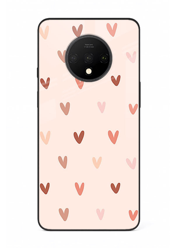 Cute Heart Pattern cute pastel heart pattern OnePlus 7T glass back cover