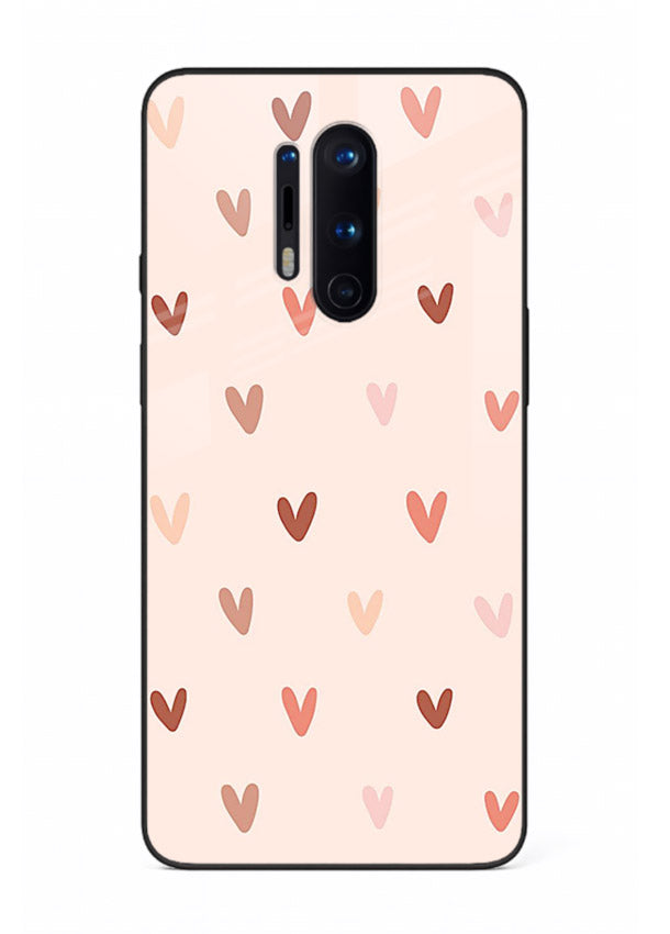 Cute Heart Pattern cute pastel heart pattern OnePlus 8 Pro glass back cover