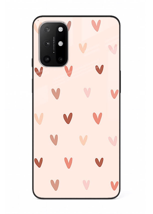 Cute Heart Pattern cute pastel heart pattern OnePlus 8T glass back cover