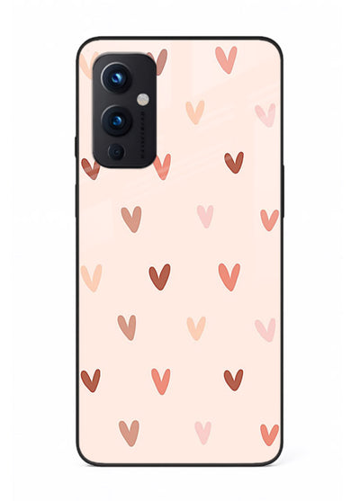 Cute Heart Pattern cute pastel heart pattern OnePlus 9 Pro glass back cover