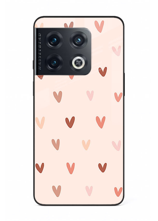 Cute Heart Pattern cute pastel heart pattern OnePlus 10 Pro glass back cover