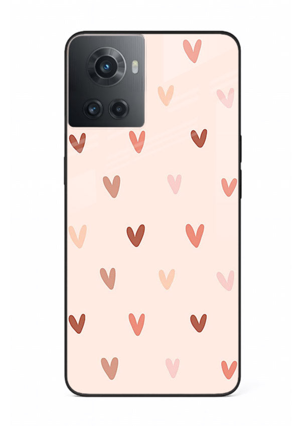 Cute Heart Pattern cute pastel heart pattern OnePlus 10R glass back cover
