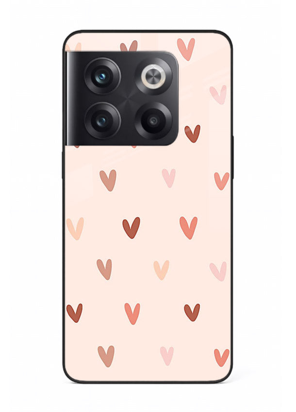 Cute Heart Pattern cute pastel heart pattern OnePlus 10T glass back cover