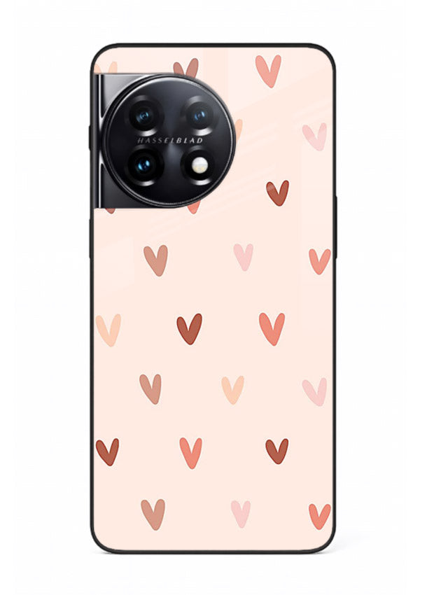 Cute Heart Pattern cute pastel heart pattern OnePlus 11R glass back cover