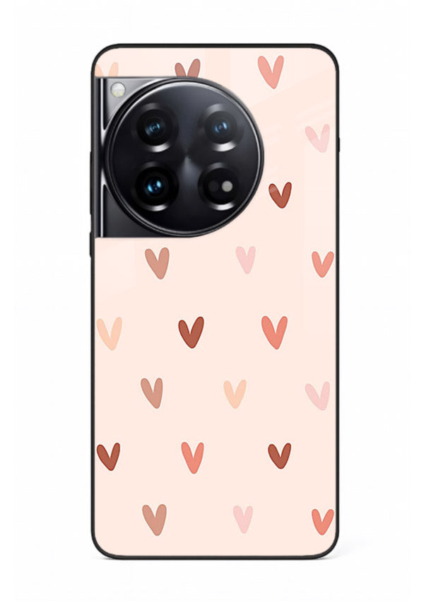 Cute Heart Pattern cute pastel heart pattern OnePlus 12 glass back cover