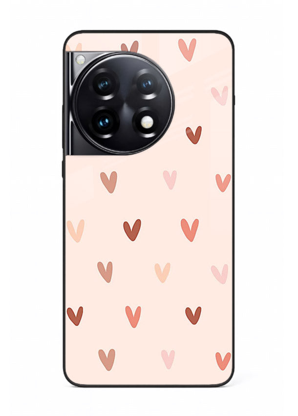 Cute Heart Pattern cute pastel heart pattern OnePlus 12R glass back cover