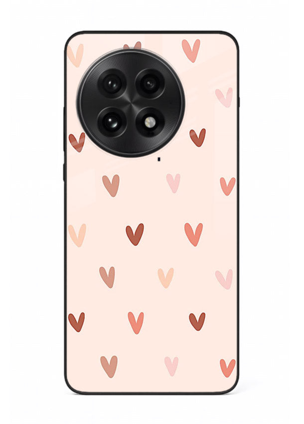 Cute Heart Pattern cute pastel heart pattern OnePlus 13 glass back cover