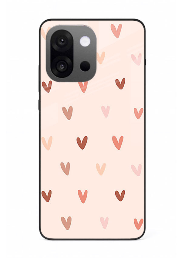 Cute Heart Pattern cute pastel heart pattern OnePlus 13s glass back cover