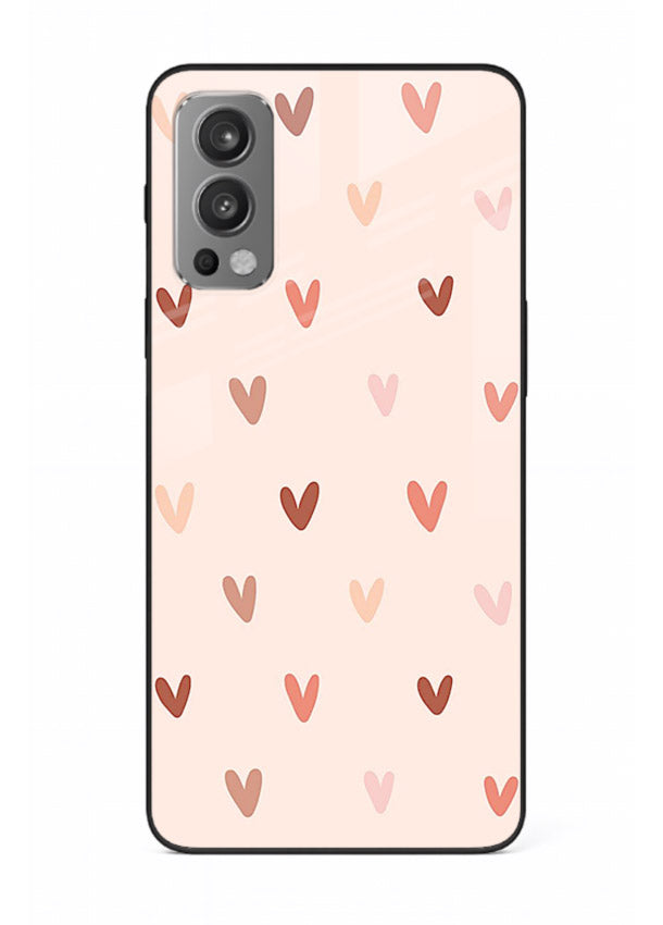 Cute Heart Pattern cute pastel heart pattern OnePlus Nord 2 glass back cover