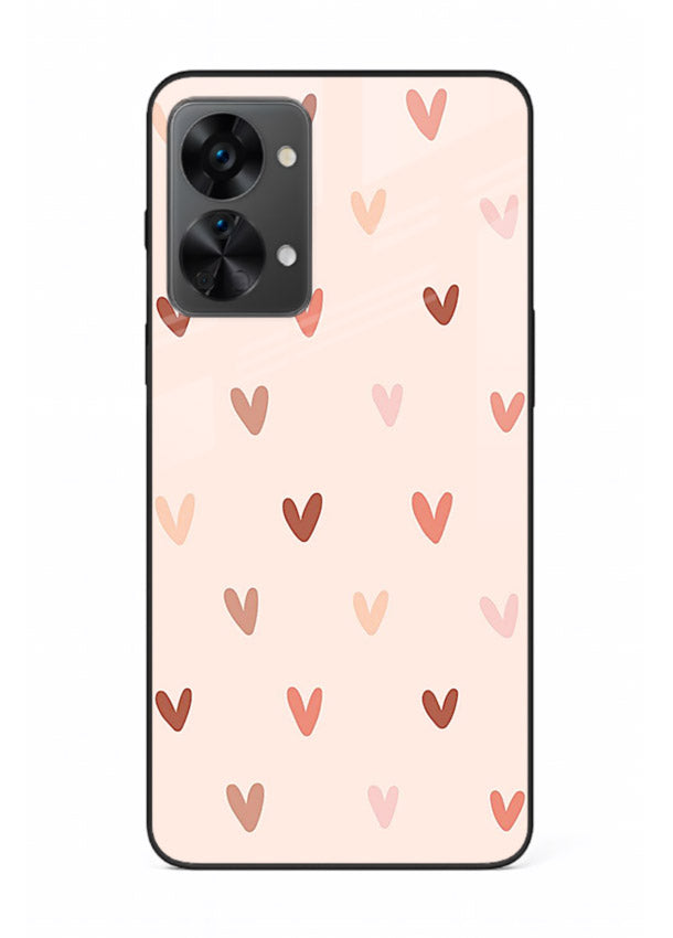 Cute Heart Pattern cute pastel heart pattern OnePlus Nord 2T glass back cover