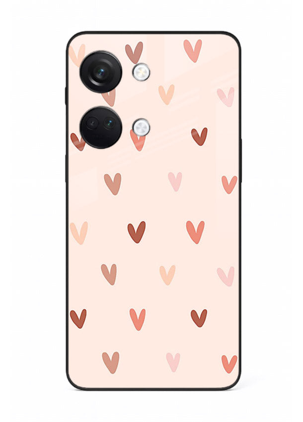 Cute Heart Pattern cute pastel heart pattern OnePlus Nord 3 glass back cover
