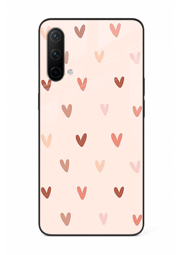 Cute Heart Pattern cute pastel heart pattern OnePlus Nord CE 5G glass back cover