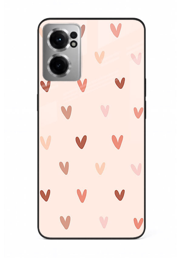 Cute Heart Pattern cute pastel heart pattern OnePlus Nord CE2 5G glass back cover