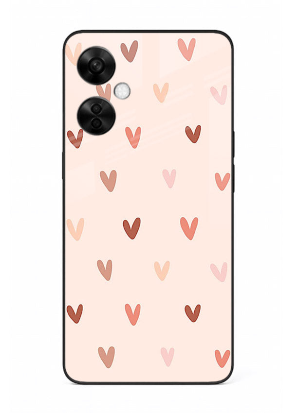 Cute Heart Pattern cute pastel heart pattern OnePlus Nord CE3 Lite glass back cover