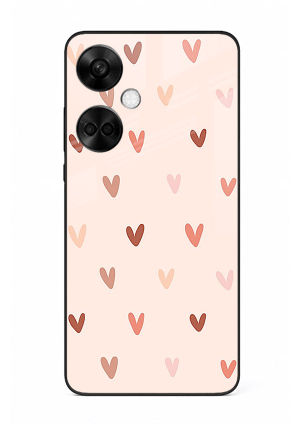 Cute Heart Pattern cute pastel heart pattern OnePlus Nord CE3 glass back cover