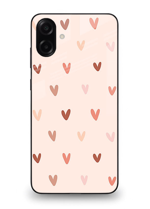 Cute Heart Pattern cute pastel heart pattern Samsung A06 5G glass back cover