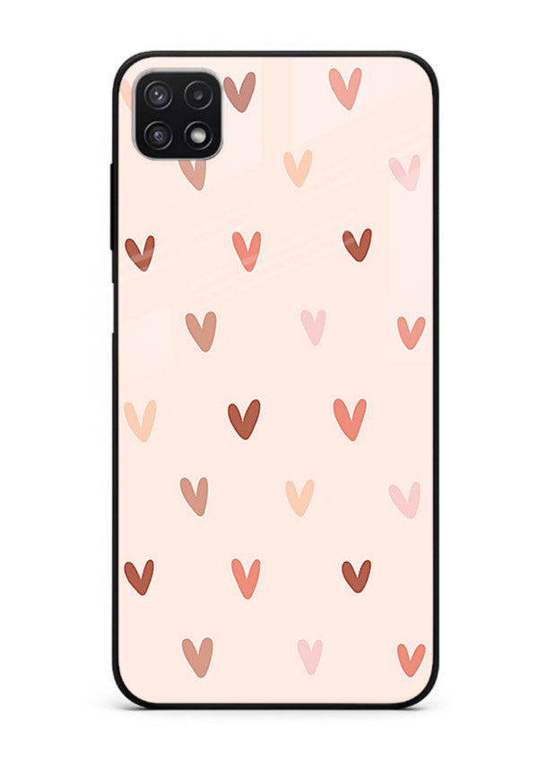 Cute Heart Pattern cute pastel heart pattern Samsung A22 5G glass back cover
