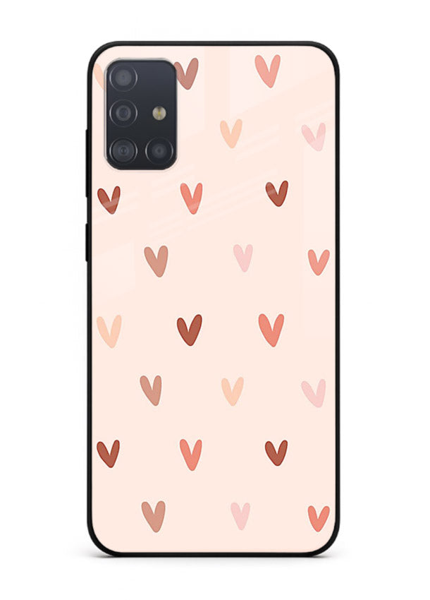 Cute Heart Pattern cute pastel heart pattern Samsung A51 glass back cover