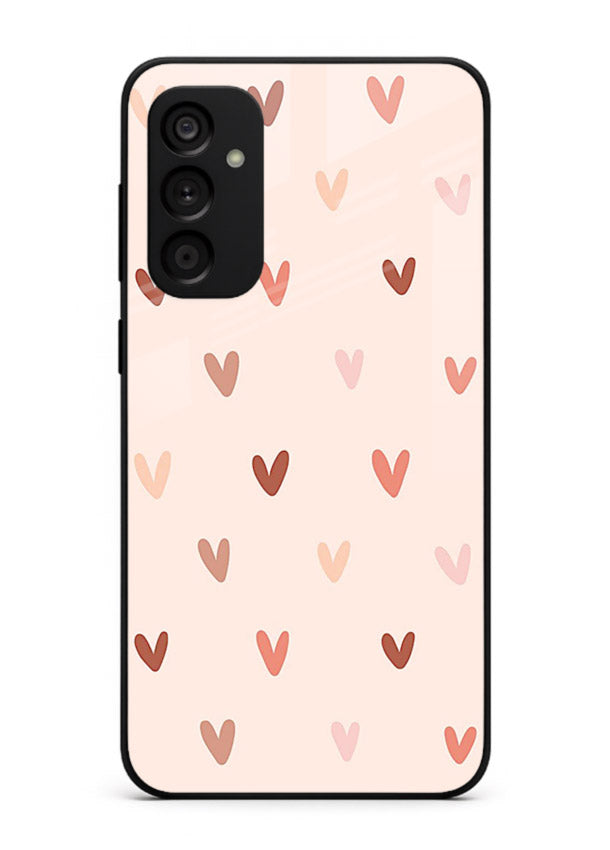 Cute Heart Pattern cute pastel heart pattern Samsung F15 5G glass back cover