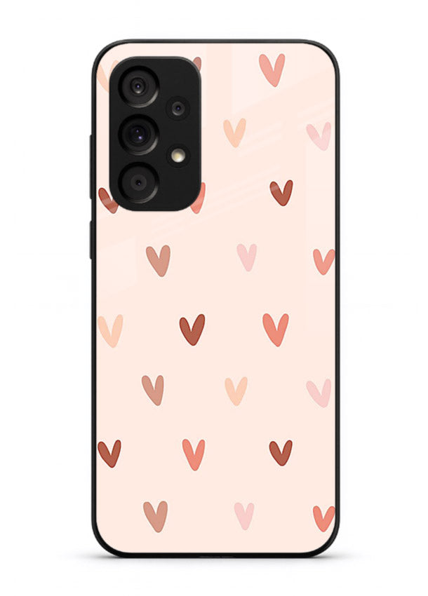 Cute Heart Pattern cute pastel heart pattern Samsung A73 5G glass back cover