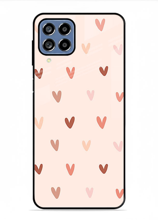 Cute Heart Pattern cute pastel heart pattern Samsung F12 5G glass back cover