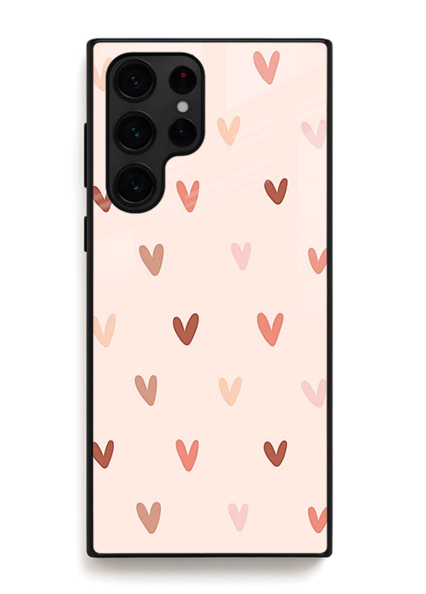 Cute Heart Pattern cute pastel heart pattern Samsung S24 Ultra glass back cover