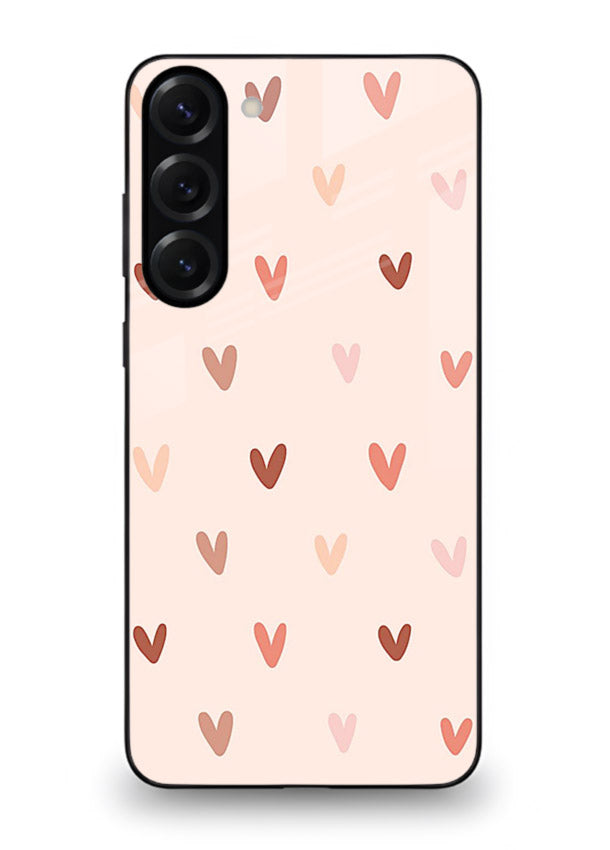 Cute Heart Pattern cute pastel heart pattern Samsung S23 Plus glass back cover