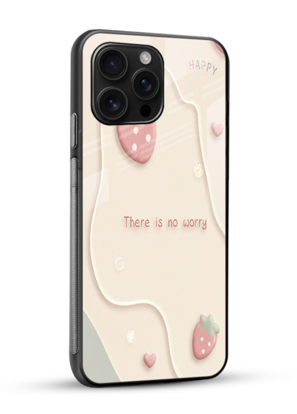 Cute Strawberry Pastel glass back cover with strawberry illustration design - 2