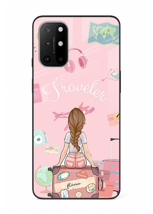 Cute Traveler Illustration pastel artwork OnePlus 8T glass back cover