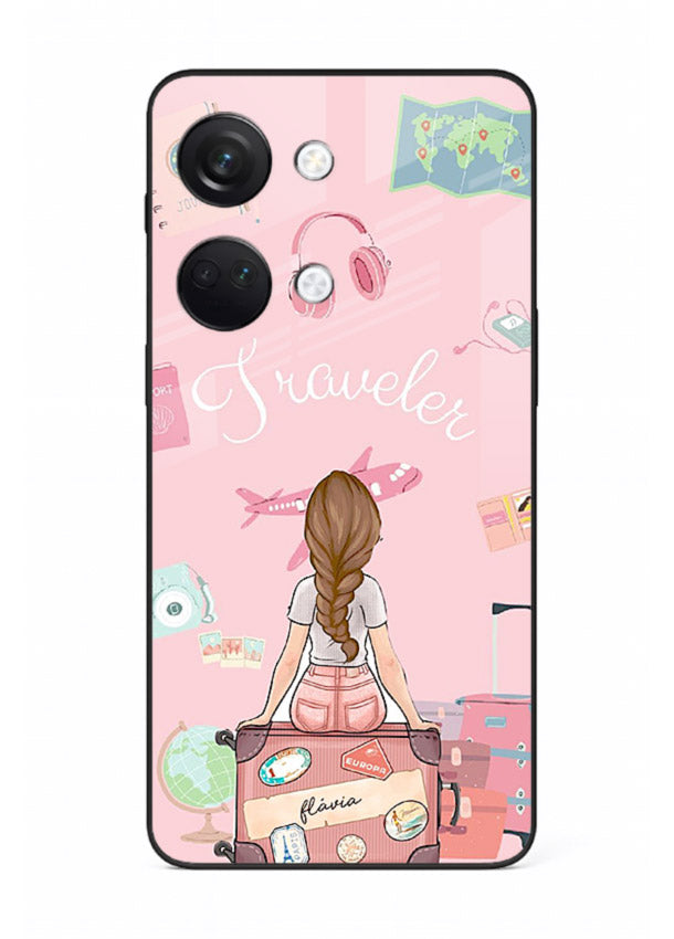 Cute Traveler Illustration pastel artwork OnePlus Nord 3 glass back cover