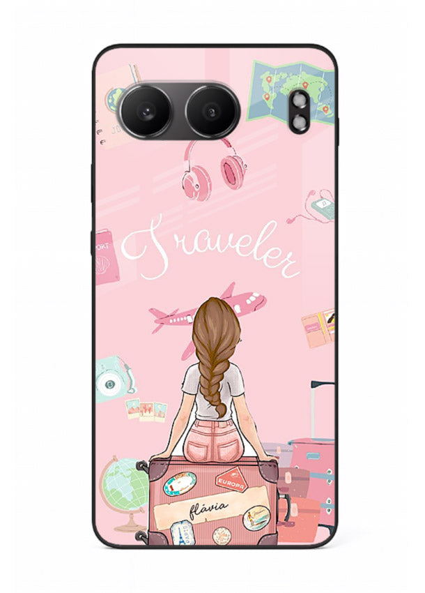 Cute Traveler Illustration pastel artwork OnePlus Nord 4 glass back cover