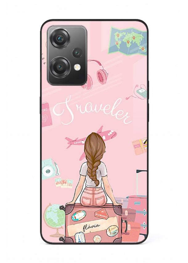 Cute Traveler Illustration pastel artwork OnePlus Nord CE2 Lite 5G glass back cover