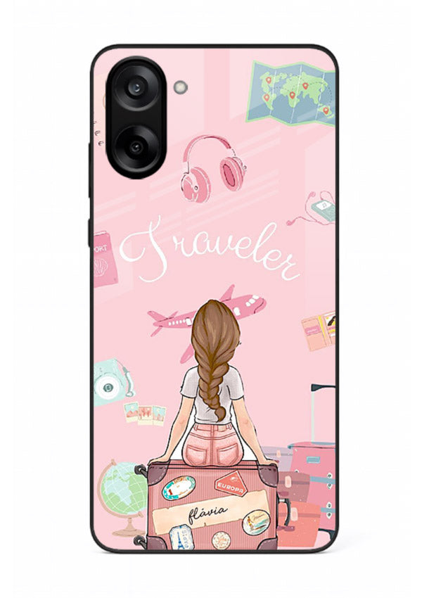 Cute Traveler Illustration pastel artwork OnePlus Nord CE5 glass back cover