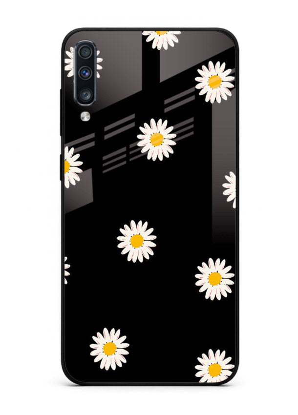Daisy Flower Pop cheerful daisy pattern Samsung A70 glass back cover