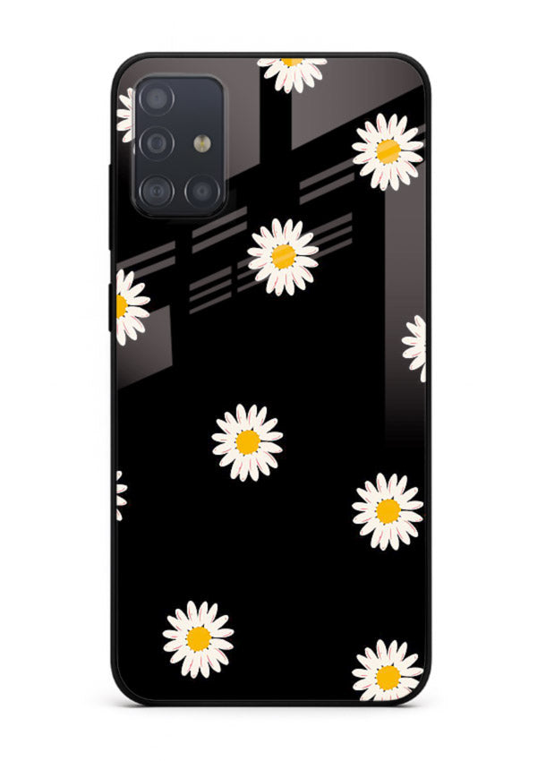 Daisy Flower Pop cheerful daisy pattern Samsung A51 glass back cover