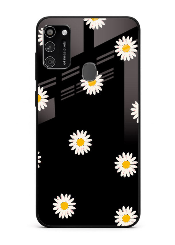 Daisy Flower Pop cheerful daisy pattern Samsung M21 glass back cover