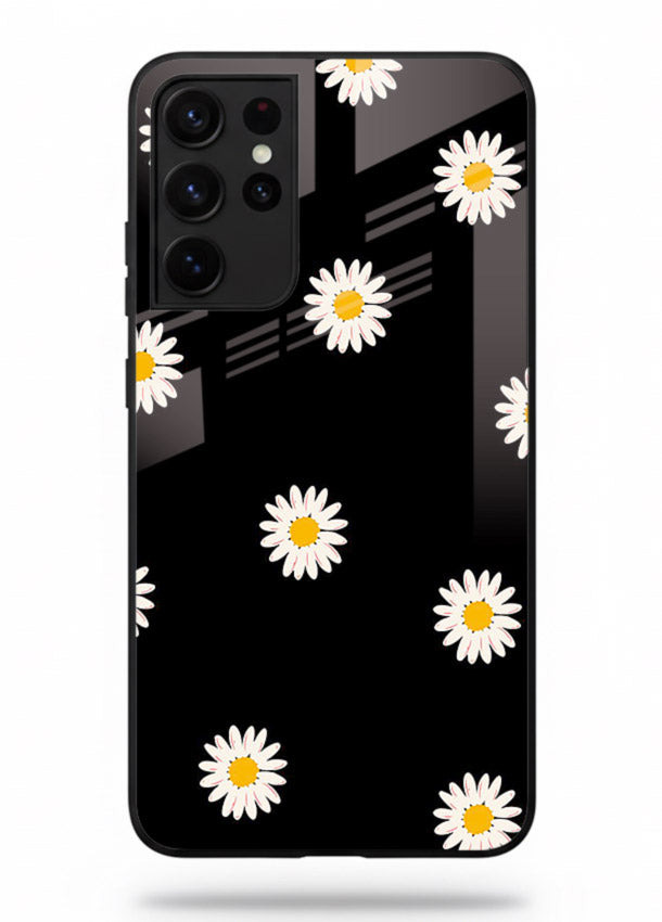 Daisy Flower Pop cheerful daisy pattern Samsung S21 Ultra glass back cover