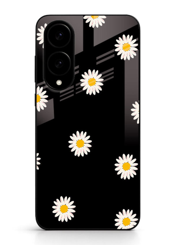 Daisy Flower Pop cheerful daisy pattern Samsung S25 Edge glass back cover