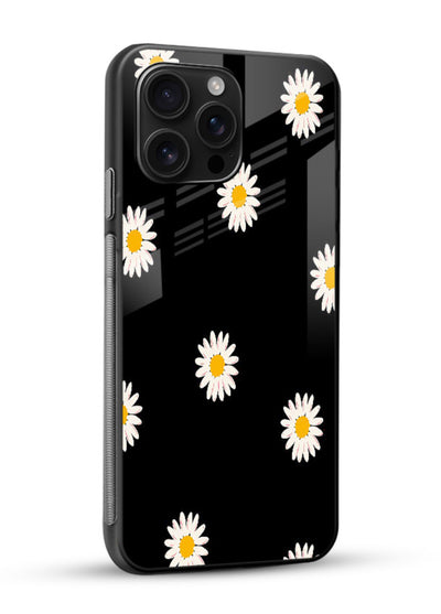 Daisy Flower Pop cheerful daisy pattern glossy vibrant premium glass back cover - Angle Side