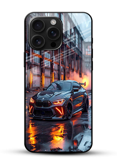 Detailed engine artwork printed on tempered glass mobile back cover - 1