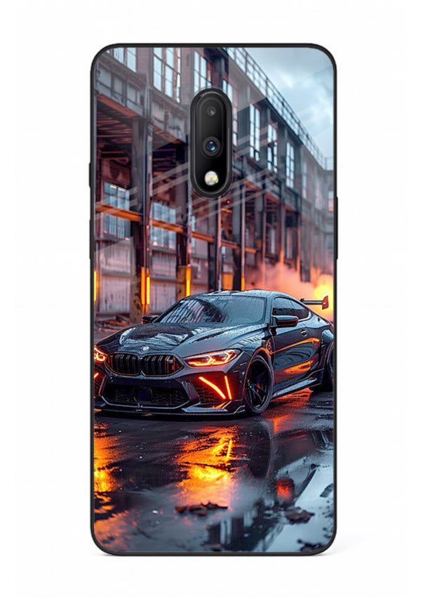Detailed engine artwork printed on tempered glass OnePlus 7 back cover
