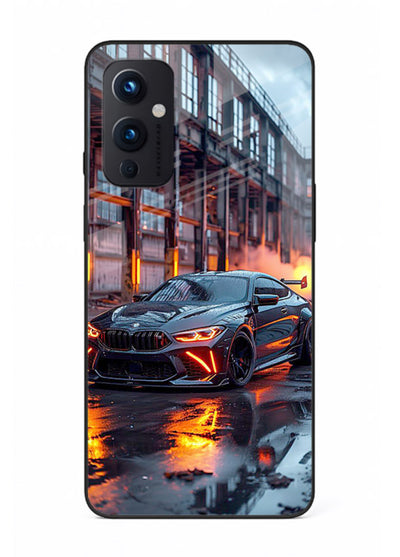 Detailed engine artwork printed on tempered glass OnePlus 9 Pro back cover
