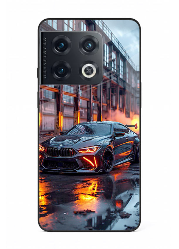 Detailed engine artwork printed on tempered glass OnePlus 10 Pro back cover