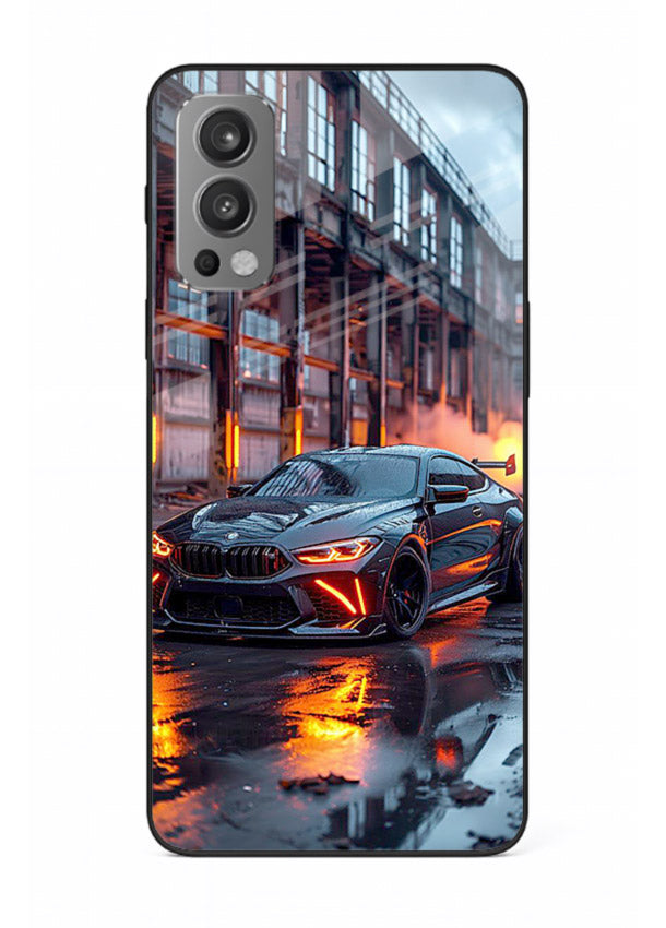 Detailed engine artwork printed on tempered glass OnePlus Nord 2 back cover
