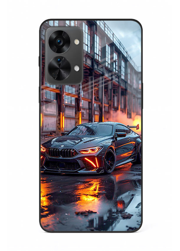 Detailed engine artwork printed on tempered glass OnePlus Nord 2T back cover