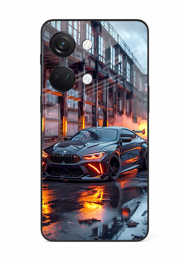 Detailed engine artwork printed on tempered glass OnePlus Nord 3 back cover
