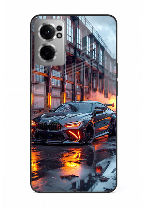 Detailed engine artwork printed on tempered glass OnePlus Nord CE2 5G back cover